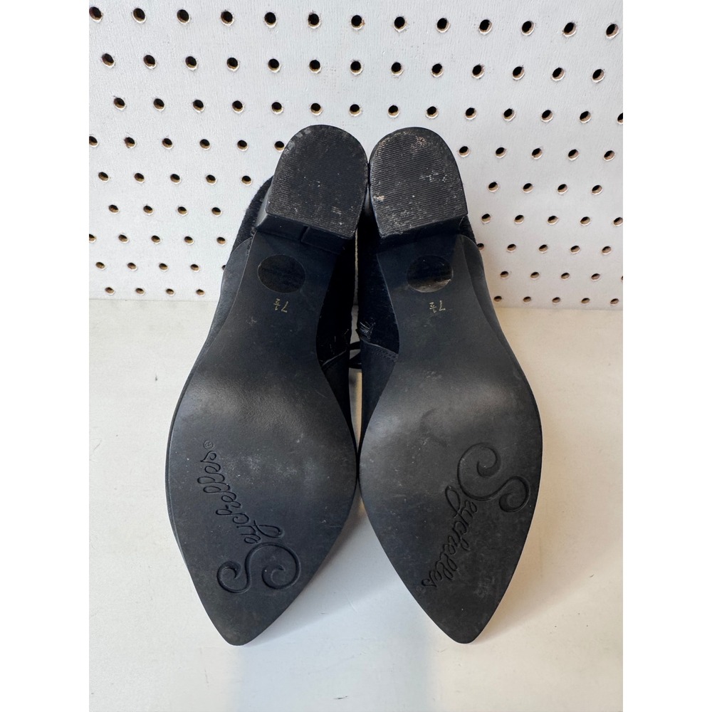 Seychelles by Corey Lynn Calter | Black Leather Calf Hair Pointed Toe Booties - Picture 7 of 10